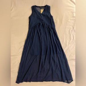 New Navy blue Halogen sheer & flowy size Small dress